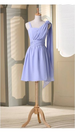 Elegan Knee Length Bridesmaid Dress With Straps KSP069