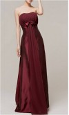 Strapless Wine Taffeta Bridesmaid Dress With Belt KSP159