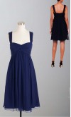 Wide Straps Blue Short Bridesmaid Dresses KSP332