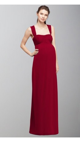 Tank Straps Empire Long Maternity Bridesmaid Dress KSP483