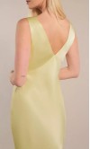 Butter Yellow Satin Sheath Bridesmaid Dress with Empire Waist KSP675