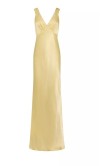 Butter Yellow Satin Sheath Bridesmaid Dress with Empire Waist KSP675