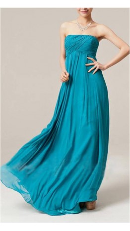 Empire Floor-Length Chiffon Bridesmaid Dress With Ruffle KSP104