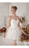Short White Corset Homecoming Dress with Lace Embroidery KSP234