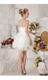 Short White Corset Homecoming Dress with Lace Embroidery KSP234