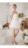 Short White Corset Homecoming Dress with Lace Embroidery KSP234