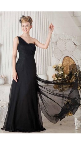 One Shoulder Sequin Back Long Formal Prom Dresses KSP200