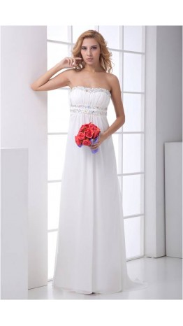Open Back Beading White Sexy Aline Prom Dress KSP210
