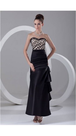 Mermaid Dotted Strapless Satin Formal Dress KSP214