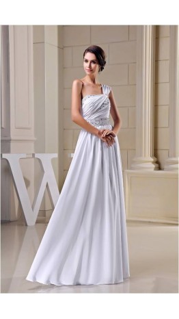 One Shoulder Oblique Wraped Long Sequin Prom Dresses KSP222