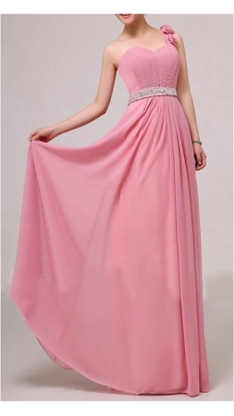 Sweetheart High Waist Long Chiffon Prom Dresses KSP170
