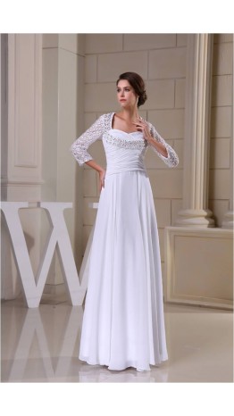 Lace Sleeves Key Hole Sequin Wedding Dresses KSP225