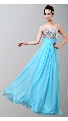 Teal Rhinestone empire Long Lace Prom Dresses UK KSP340