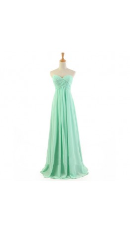  Mint Green Cross Pleated Long Bridesmaid Dresses KSP171