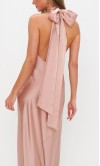 Blush Pink Halter Maxi Bridesmaid Dresses Open Back KSP676