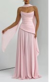 Strapless Long Blush Pink Drop Waist Prom Dress Corset UK KSP679