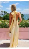 Blush Pink Halter Maxi Bridesmaid Dresses Open Back KSP676