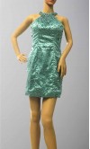 Sapphire Halter Mini Sheath Prom Dance Dresses KSP438