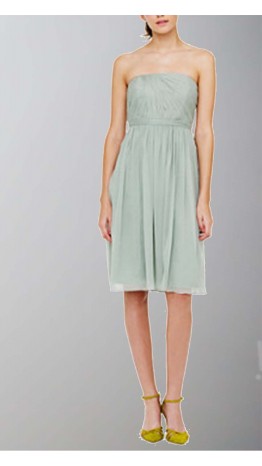 Mint Strapless Sash Short Bridesmaid Dress KSP329
