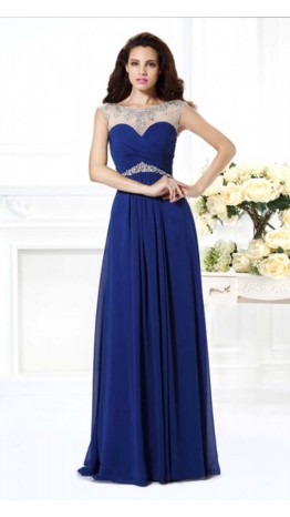 Blue Illusion Long Lace Prom Dresses UK KSP346