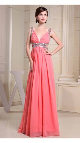 Deep V-neck Cut Out Sequin Straps Long Prom Dress UK KSP362