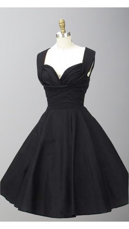 1950s Inspired Shelf Bust Little Black Dresses KSP376