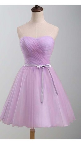 Lavender Sweetheart Bow Knot Short Hoco Dresses KSP381
