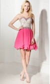 Hot Pink Short Prom Dresses With embellishment Top KSP595