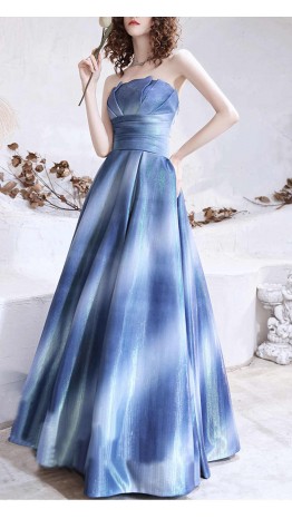 Blue Gradient Lotus Prom Ball Gown Lace Up Back KSP612