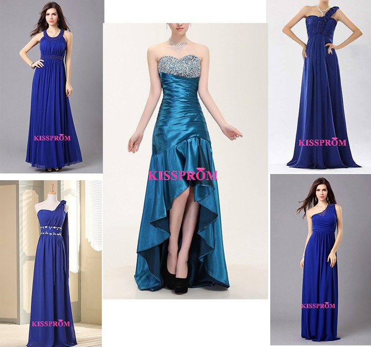 Royal and Navy blue prom dresses