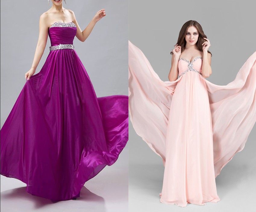 A-line Chiffon prom dresses