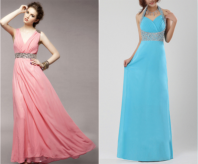 Retro empire waistline prom dress