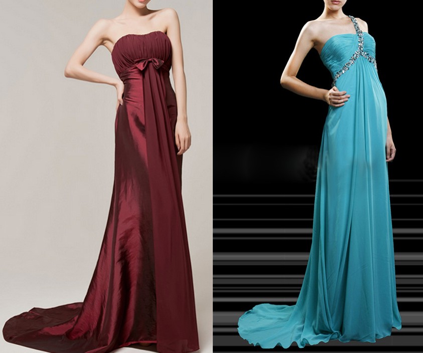 long prom dress with sweep train