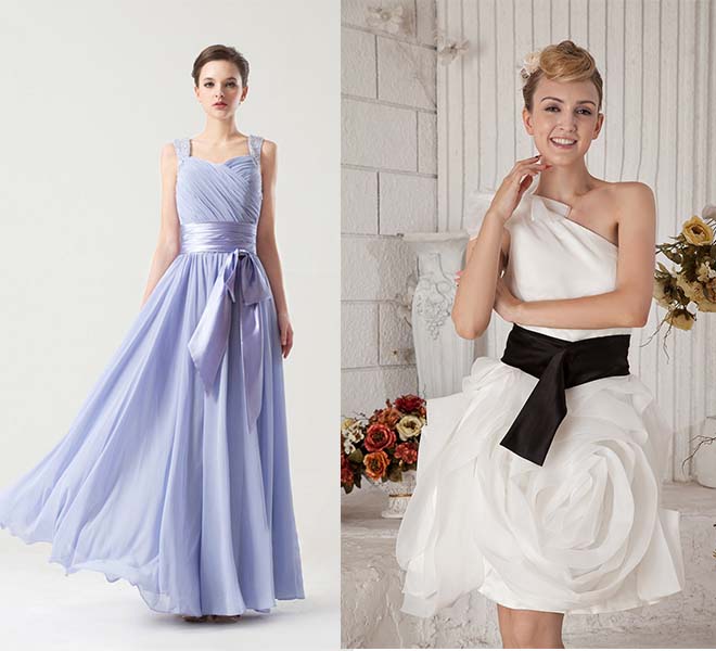 aline decoration belt prom dresses