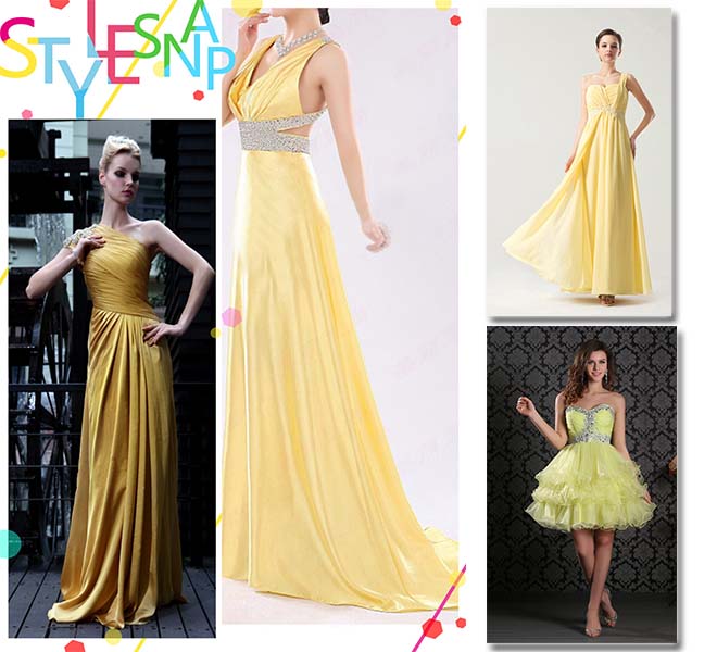 yellow prom dresses