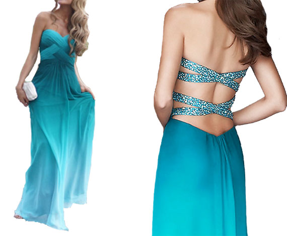 irresistible sweetheart Ombre prom dresses