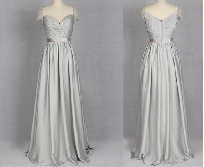 long grey bridesmaid dresses