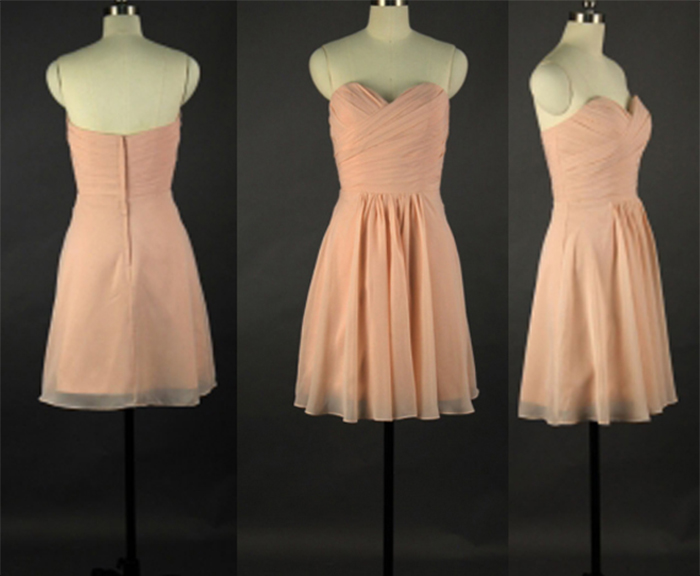 peach short bridesmaid dresses