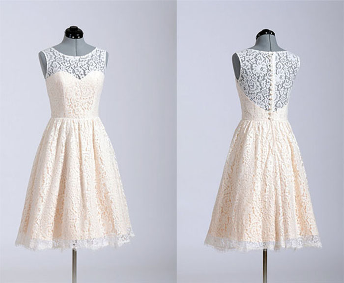 short vintage lace bridesmaid dresses