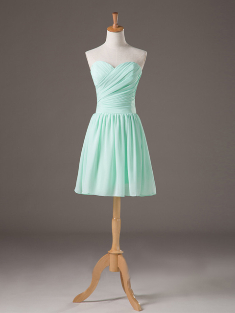  mint ruched graduation dresses KSP267