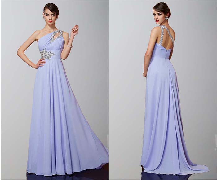 pastel purple one shoulder long prom dresses 2016 KSP338