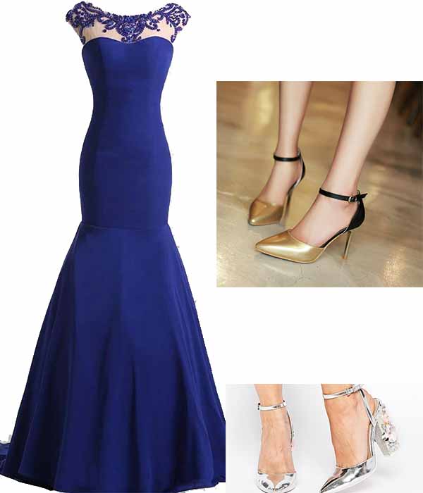 colors of shoes to match blue prom dresses