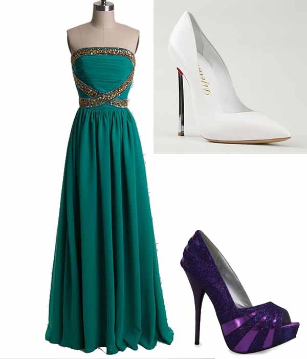 green prom dresses matched shoes colors