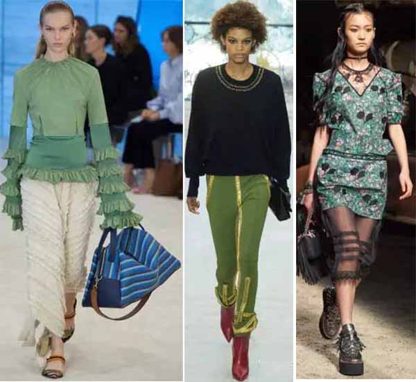 greenery color trends from fashion show