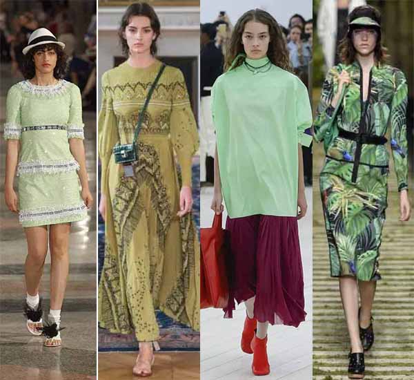 greenery color on fashion t-station show