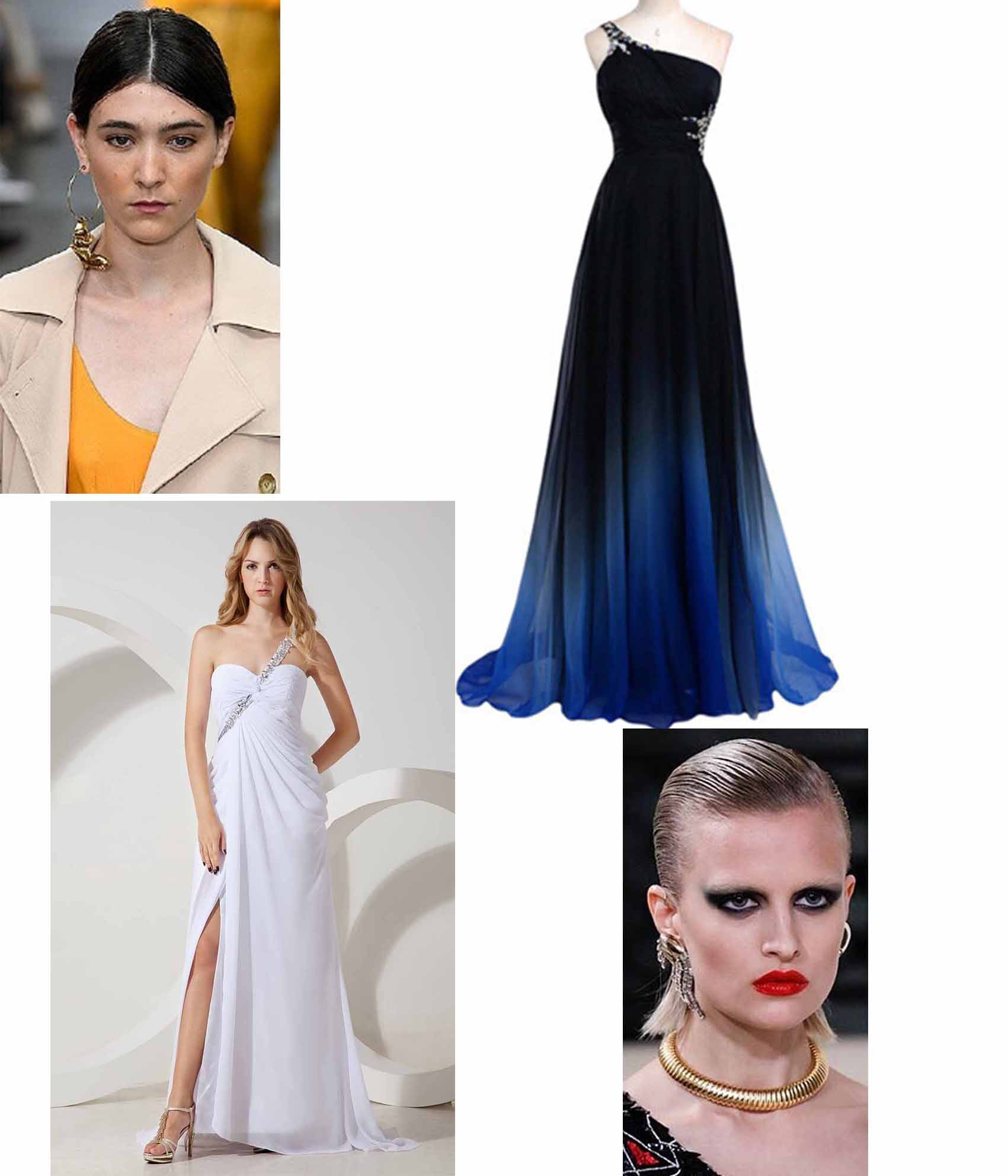 big earrings for one shoulder prom dresses