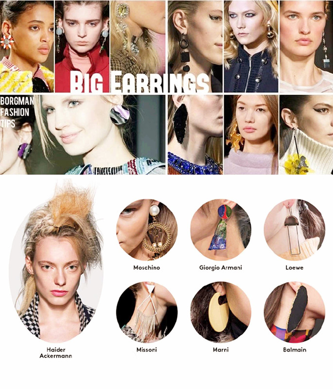 big earrings on fashion week