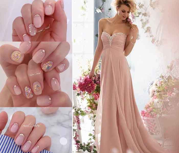 nail painting for pink prom dresses