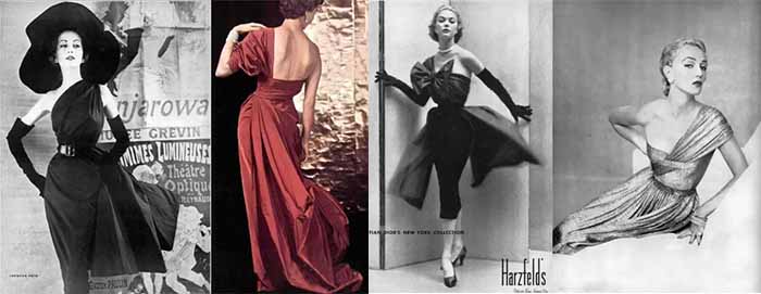 1950s one shoulder off dress