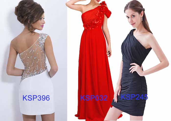 one shoulder off prom dresses